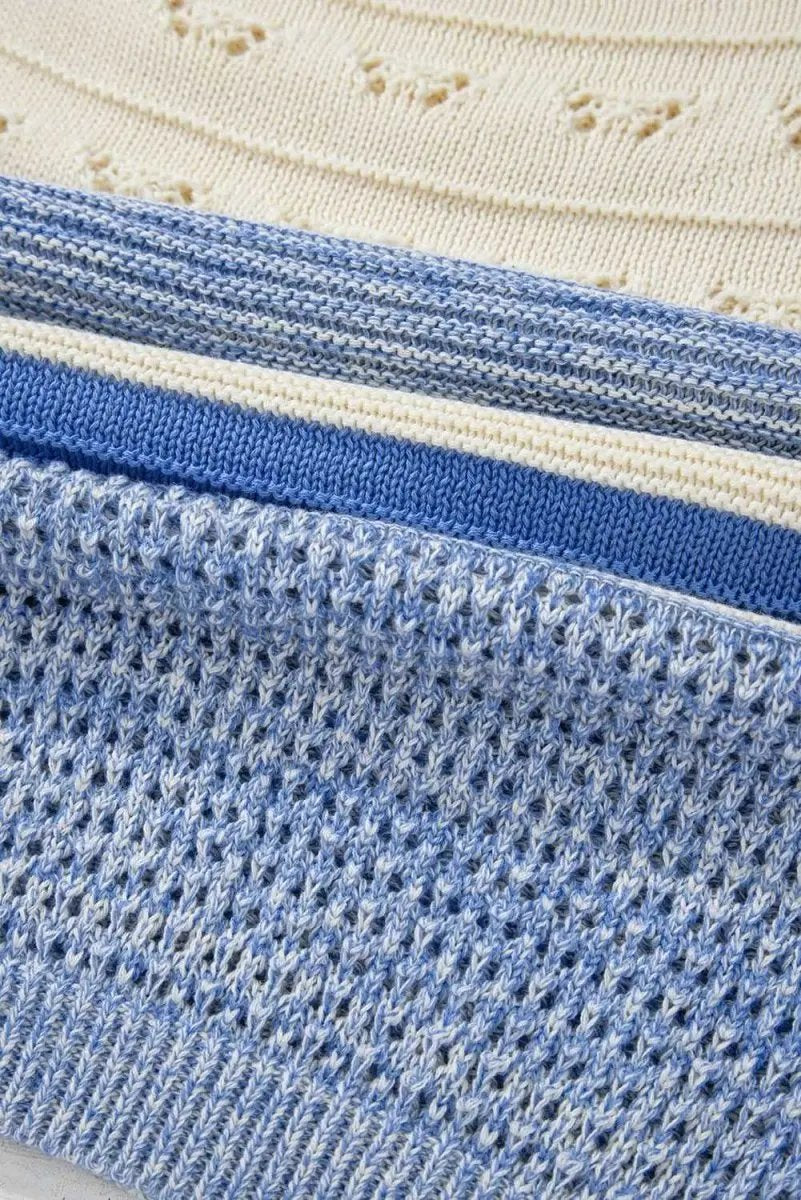 Contrast Round Neck Long Sleeve Sweater - Love Salve